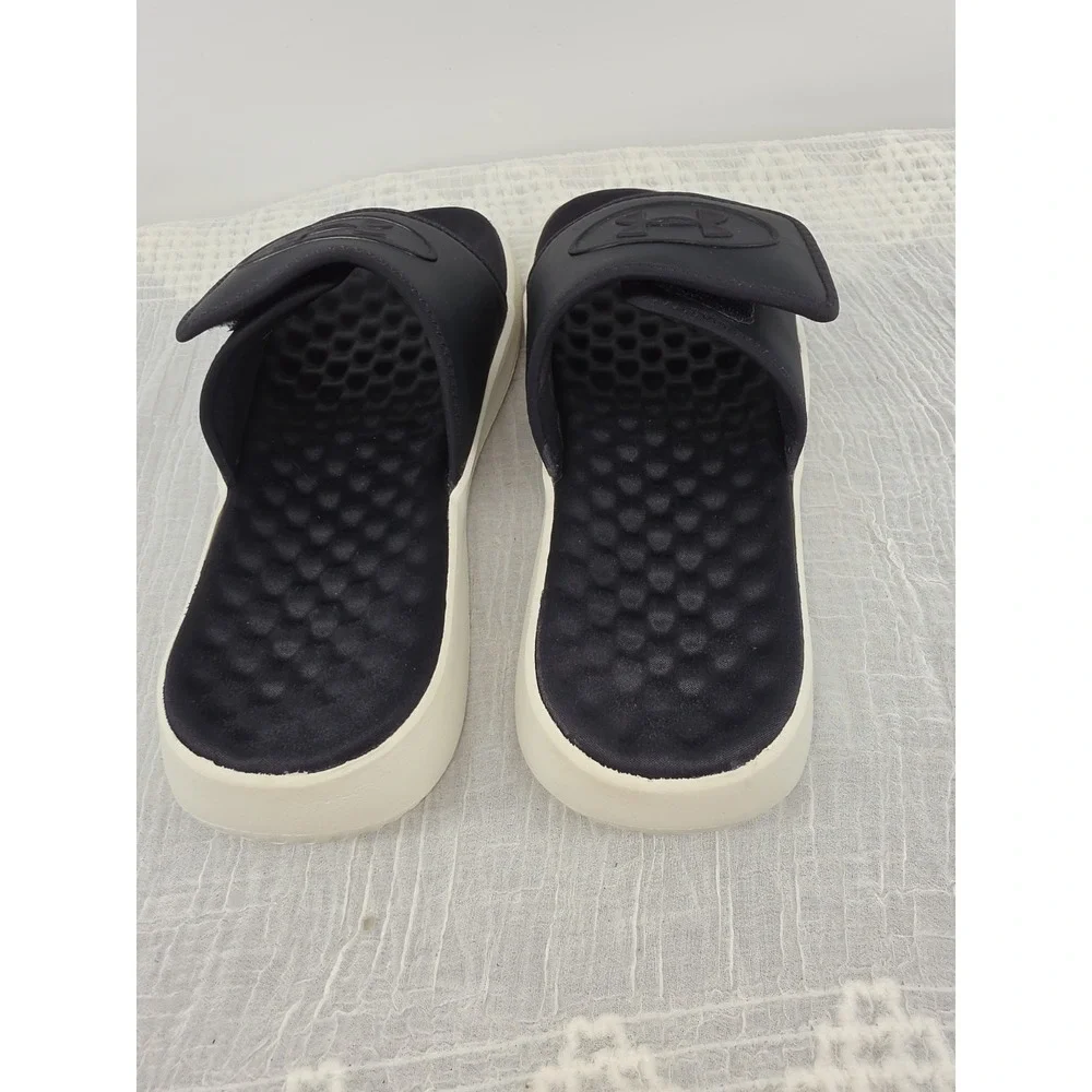 Under Armour UA Ignite Pro 8 Slide Sandals Black White Men 9D 6000337-022